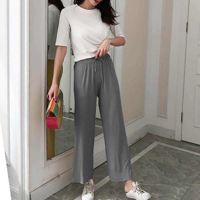 パンツ ワイドパンツ レディース 夏 黒 おしゃれ ボトムス ゆったり 部屋着 体型カバー [郵1]^b285^ | uricca | 16