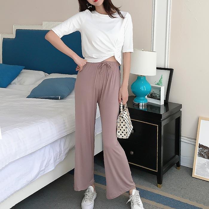 パンツ ワイドパンツ レディース 夏 黒 おしゃれ ボトムス ゆったり 部屋着 体型カバー [郵1]^b285^ | uricca | 04