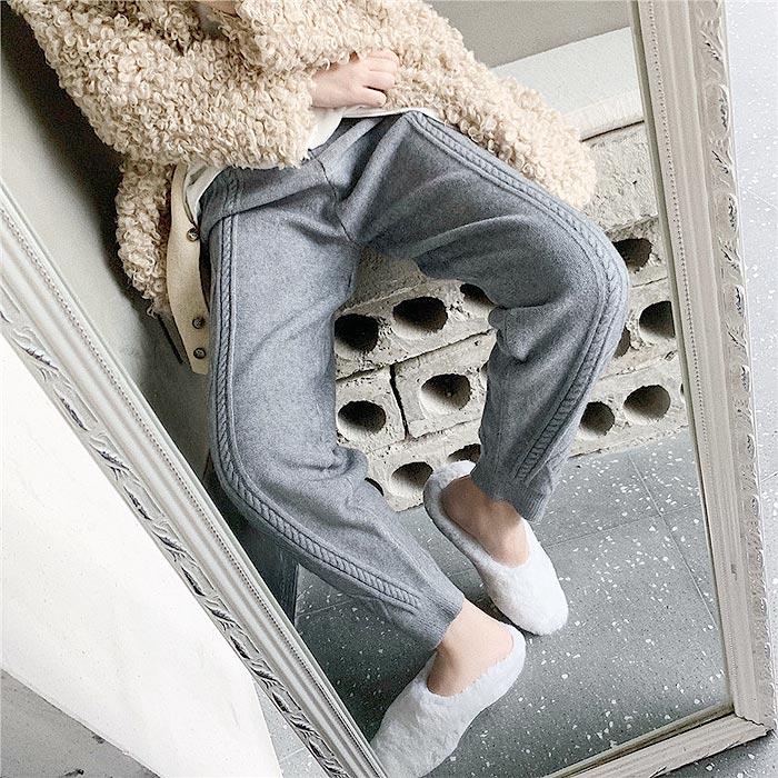 ケーブルニットパンツ テーパードパンツ ゆったり リラックス ウエストゴム ボトムス レディース 送料無料^b295^ | uricca | 10