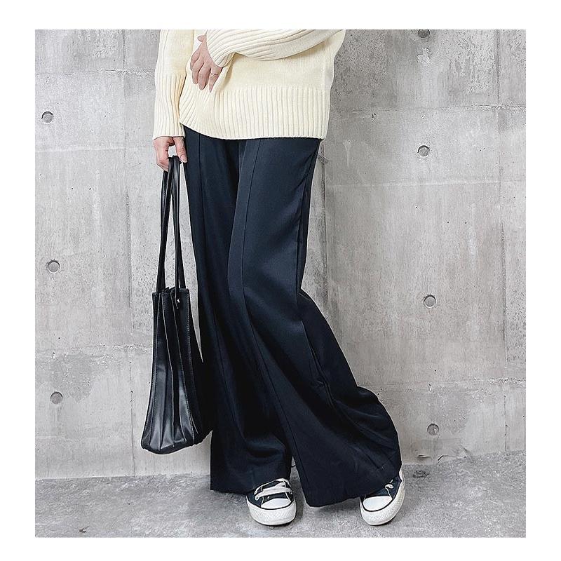 1596円 クーポンで！ パンツ ロング レディース フレアパンツ 黒 白 春 おしゃれ かわいい 30代 40代 50代 無地 ボトムス ベルボトム [郵3]^b313^ | uricca | 24