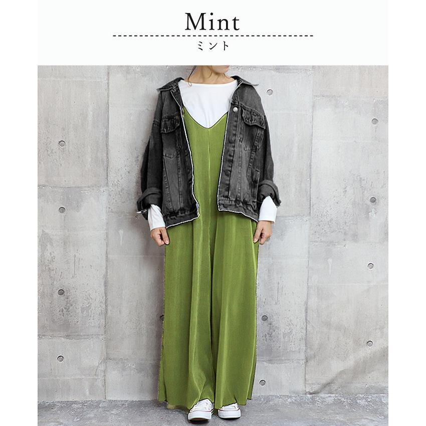 セルフカット プリーツ ワイドサロペット ボトムス パンツ レディース オールインワン Vネック [郵3]^b329^ | uricca | 28