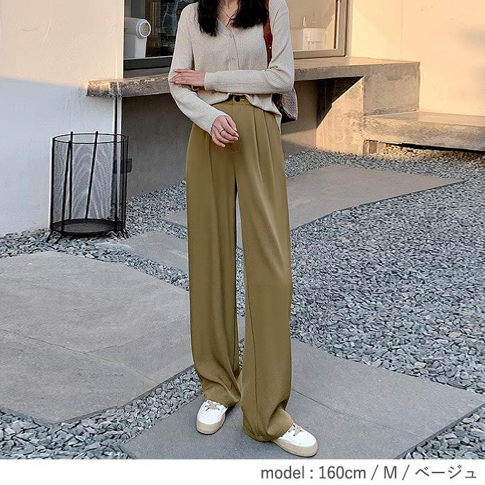 M スラックスパンツ ボトムス キレイめ ストレートパンツ ブラック