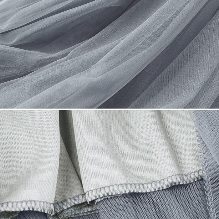 スカート チュールスカート ロング レディース 黒 白 秋 冬 おしゃれ かわいい 30代 40代 50代 フレア パニエ 裏地あり [郵3]^b362^ | uricca | 22