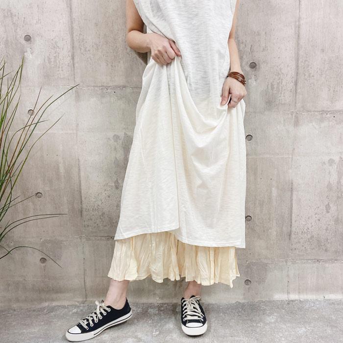 ワッシャープリーツ ミモレ丈 ロングスカート フレア ボトムス レディース 裏地 ゴム [郵3]^b363^ | uricca | 07