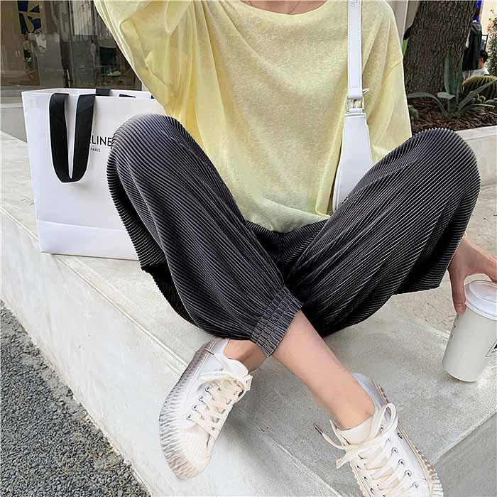 パンツ ロング ジョガーパンツ レディース 秋 冬 黒 おしゃれ かわいい 30代 40代 50代 プリーツ ロング ボトムス [郵1.5]^b367^ | uricca | 15