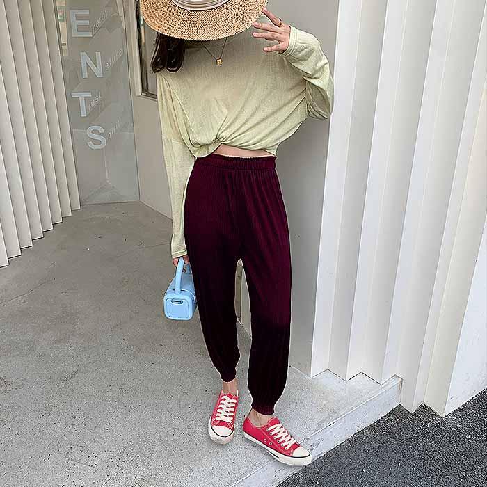 パンツ ロング ジョガーパンツ レディース 秋 冬 黒 おしゃれ かわいい 30代 40代 50代 プリーツ ロング ボトムス [郵1.5]^b367^ | uricca | 21