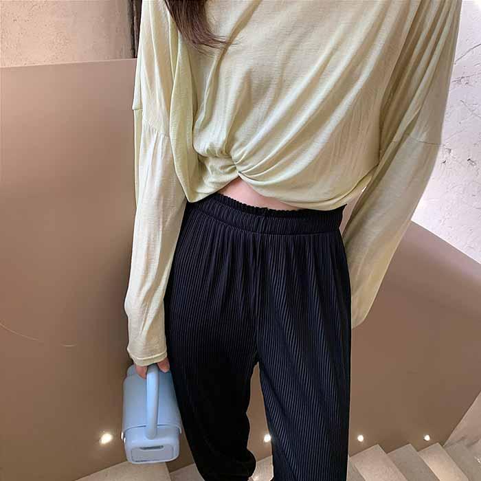 パンツ ロング ジョガーパンツ レディース 秋 冬 黒 おしゃれ かわいい 30代 40代 50代 プリーツ ロング ボトムス [郵1.5]^b367^ | uricca | 12