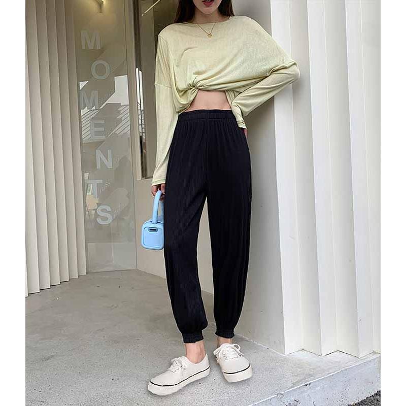 パンツ ロング ジョガーパンツ レディース 秋 冬 黒 おしゃれ かわいい 30代 40代 50代 プリーツ ロング ボトムス [郵1.5]^b367^ | uricca | 14