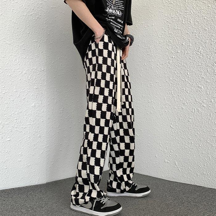 パンツ レディース 夏 黒 白 おしゃれ チェック ボトムス ウエストゴム ブロックチェック [郵3]^b368^ | uricca | 10