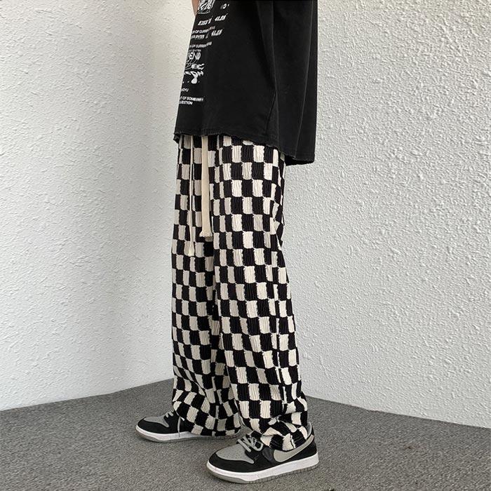 パンツ レディース 夏 黒 白 おしゃれ チェック ボトムス ウエストゴム ブロックチェック [郵3]^b368^ | uricca | 11