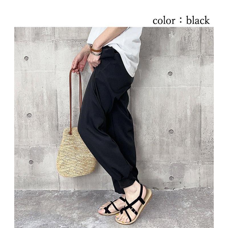 パンツ ジョガーパンツ レディース 春 夏 黒 おしゃれ ボトムス ロング ウエストゴム ポケット きれいめ [郵3]^b396^ | uricca | 24