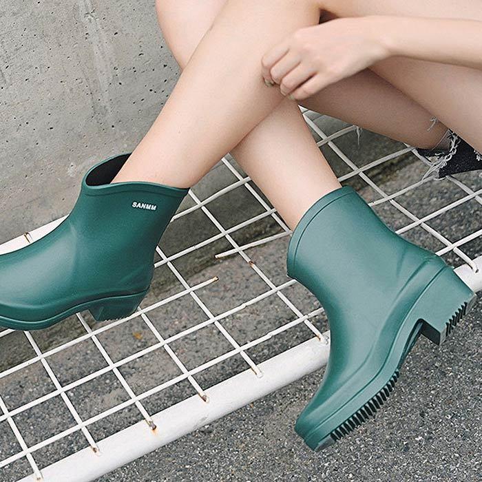 レインブーツ ブーツ レインシューズ レディース 春 夏 秋 冬 黒 おしゃれ ショート 防水 長靴 雨 雨靴 通勤 (送料無料)^bm1025^ | uricca | 16