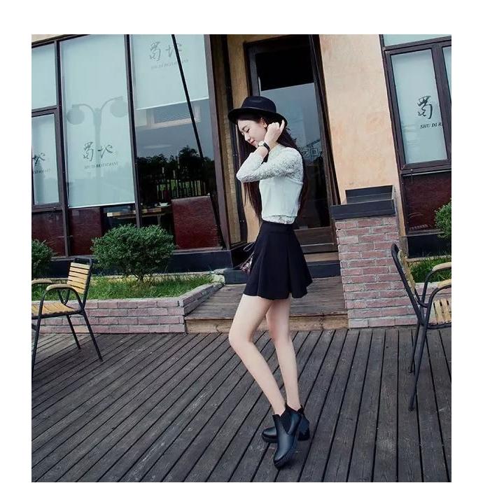 ブーツ ショートブーツ サイドゴア 厚底 レディース 黒 秋 冬 おしゃれ かわいい 30代 40代 50代 ローヒール シューズ ^bo-286^ | uricca | 03