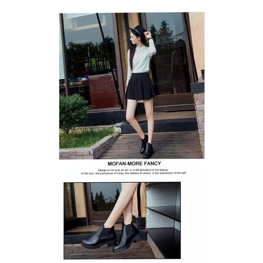 ブーツ ショートブーツ サイドゴア 厚底 レディース 黒 秋 冬 おしゃれ かわいい 30代 40代 50代 ローヒール シューズ ^bo-286^ | uricca | 04