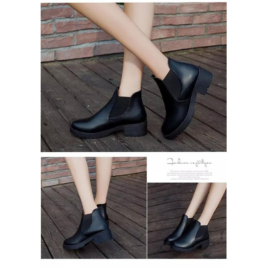 ブーツ ショートブーツ サイドゴア 厚底 レディース 黒 秋 冬 おしゃれ かわいい 30代 40代 50代 ローヒール シューズ ^bo-286^ | uricca | 05