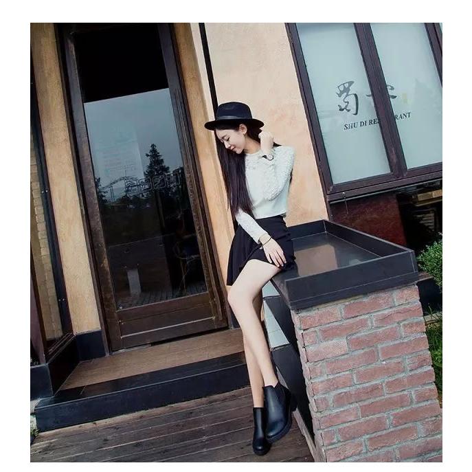 ブーツ ショートブーツ サイドゴア 厚底 レディース 黒 秋 冬 おしゃれ かわいい 30代 40代 50代 ローヒール シューズ ^bo-286^ | uricca | 06