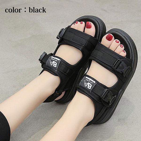 サンダル レディース 厚底 シューズ 夏 黒 白 おしゃれ かわいい 30代 40代 50代 スポーツサンダル スポサン ^bo-591^ | uricca | 10