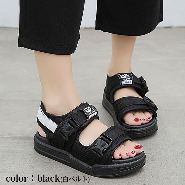 サンダル レディース 厚底 シューズ 夏 黒 白 おしゃれ かわいい 30代 40代 50代 スポーツサンダル スポサン ^bo-591^ | uricca | 13