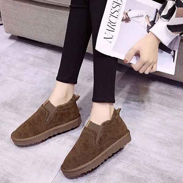 ムートンブーツ ブラウン スリッポン ムートンブーツ スリッポン レディース 厚底 4.5cmヒール ボア