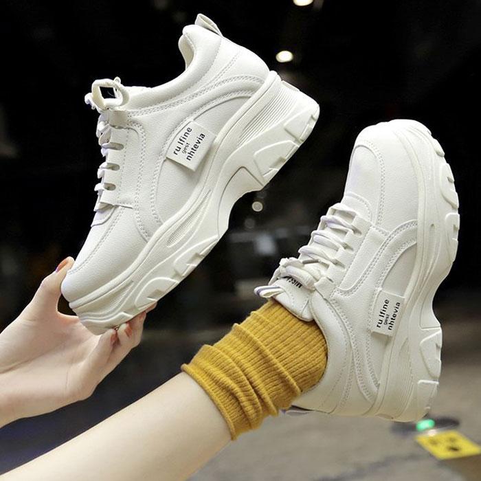 スニーカー 厚底 レディース シューズ 秋 冬 黒 白 おしゃれ かわいい 30代 40代 50代 大きいサイズ ダッドシューズ ^bo-727^ | uricca | 13