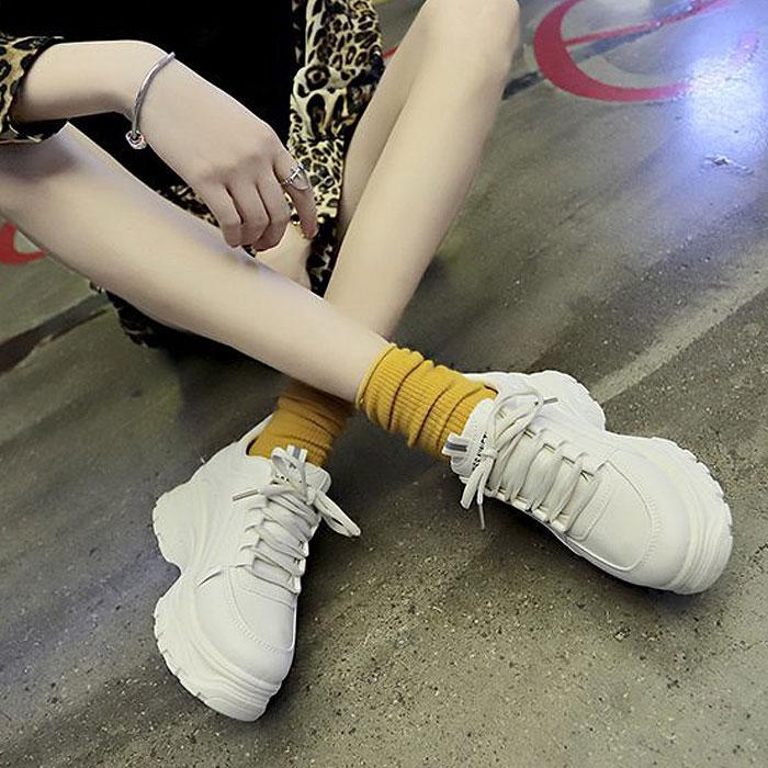 スニーカー 厚底 レディース シューズ 秋 冬 黒 白 おしゃれ かわいい 30代 40代 50代 大きいサイズ ダッドシューズ ^bo-727^ | uricca | 14