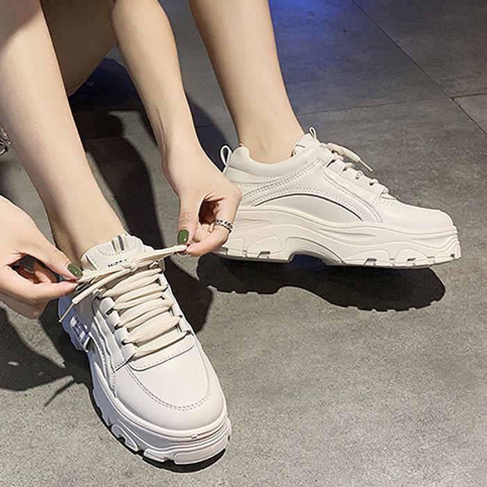 スニーカー 厚底 レディース シューズ 秋 冬 黒 白 おしゃれ かわいい 30代 40代 50代 大きいサイズ ダッドシューズ ^bo-727^ | uricca | 16