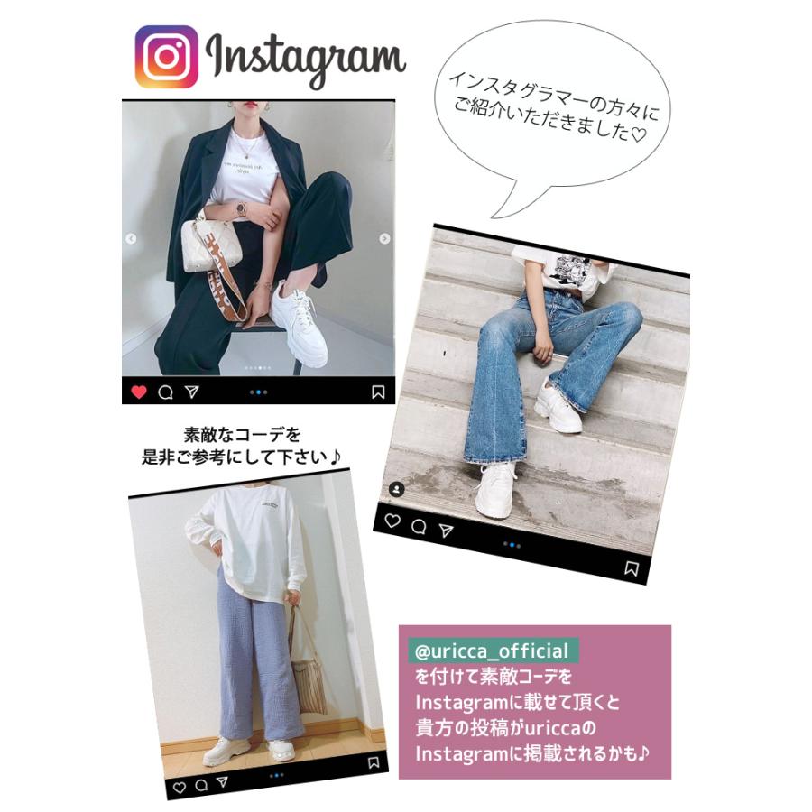 スニーカー 厚底 レディース シューズ 秋 冬 黒 白 おしゃれ かわいい 30代 40代 50代 大きいサイズ ダッドシューズ ^bo-727^ | uricca | 03