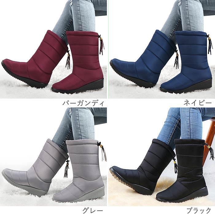 スノーブーツ スノーシューズ レディース 秋 冬 黒 おしゃれ ブーツ ミドルブーツ 防寒ブーツ あったか 靴 極暖 (送料無料)^bo-856^ | uricca | 05