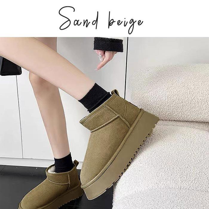 yello ベージュ　ファー　ムートン　ブーツ YELLO / イエロ MOLO SHORT BOOTS ファー ブーツ : ブランド古着