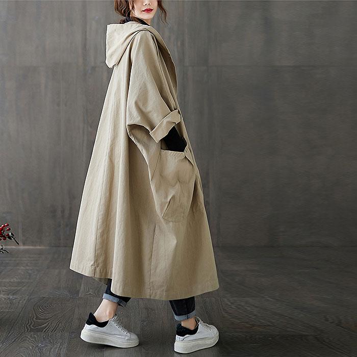 トレンチコート レディース アウター ロング フード付き きれいめ オーバーサイズ 大きいサイズ [郵3]^jk164^ | uricca | 11