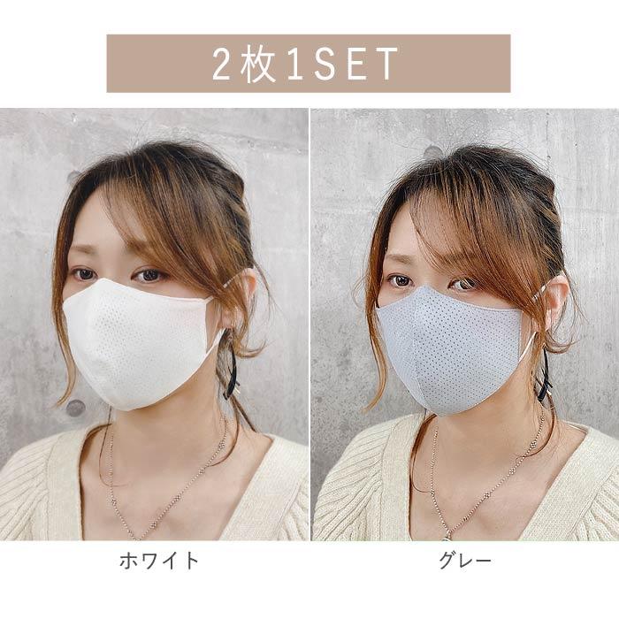 2色セット マスク 立体 冷感 小さめ 大きめ メッシュ 涼しい