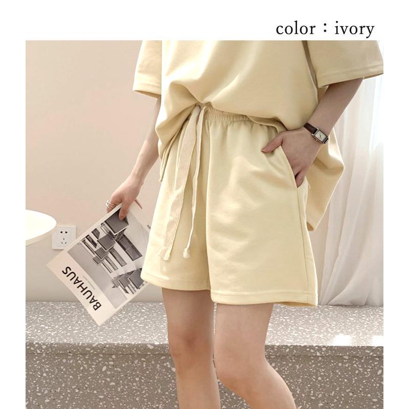 セットアップ レディース 春 夏 Tシャツ パンツ 半袖 黒 上下セット 短パン ルームウェア [郵3]^su074^ | uricca | 14