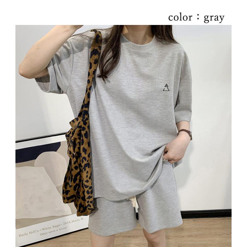 セットアップ レディース 春 夏 Tシャツ パンツ 半袖 黒 上下セット 短パン ルームウェア [郵3]^su074^ | uricca | 15