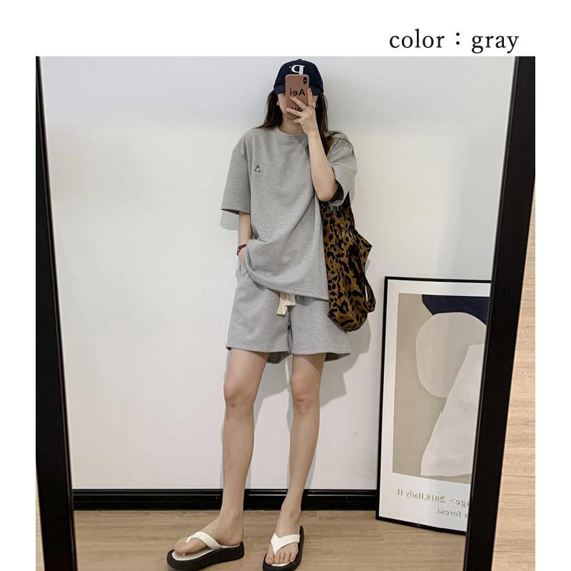 セットアップ レディース 春 夏 Tシャツ パンツ 半袖 黒 上下セット 短パン ルームウェア [郵3]^su074^ | uricca | 17