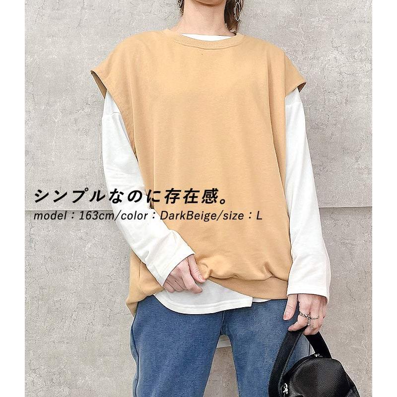 【クーポンで2090円！】 トレーナー レディース スウェット ベスト ジレ 大きいサイズ 韓国 トップス 無地 40代 50代 夏 [郵3]^t015^｜raspberryy｜23