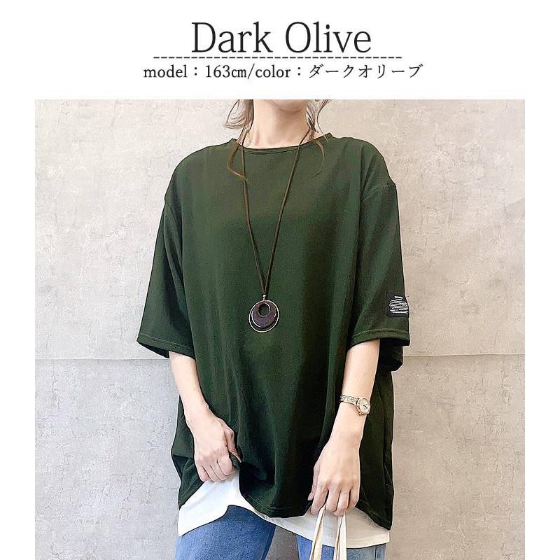 トップス Tシャツ カットソー 半袖 五分袖 ワッペン ワンポイント ロゴ さらさら レディース [郵1.5]^t1015^ | uricca | 17