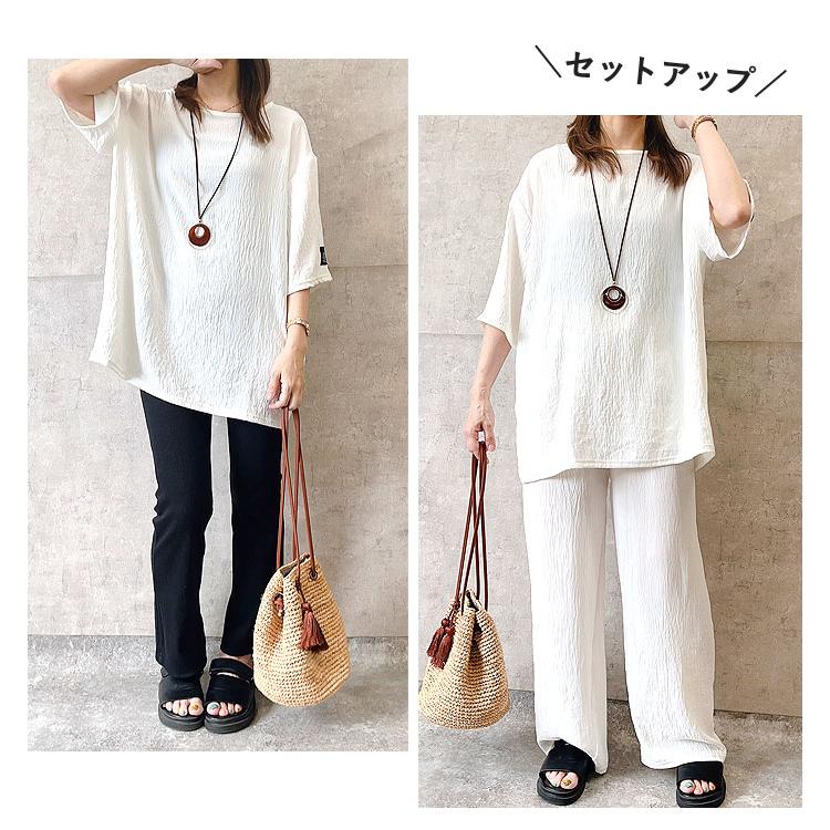 トップス Tシャツ カットソー 半袖 五分袖 ワッペン ワンポイント ロゴ さらさら レディース [郵1.5]^t1015^ | uricca | 07