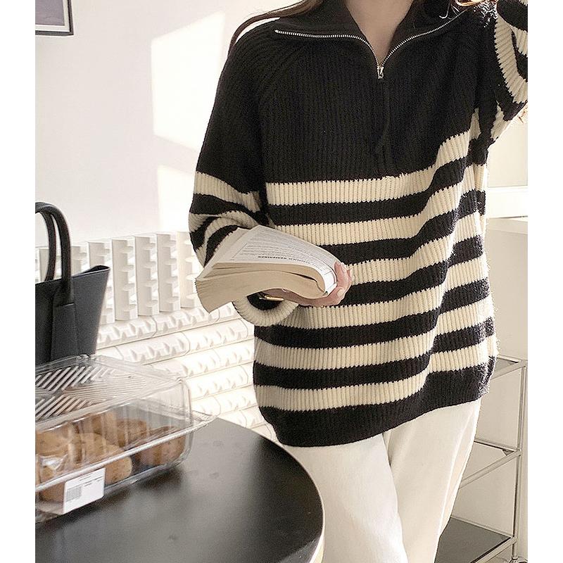 フォクシー　カシミヤ　セーター　サイズ38 ボーダー　ブラック×白 フォクシー カシミヤ セーター サイズ38 ボーダー ブラック×白