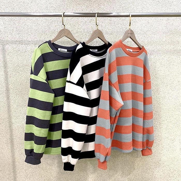 カットソー Tシャツ ロンT ボーダー レディース ゆったり カジュアル ぽわん袖 大きめ 秋冬[郵3]^t1023^ | uricca | 12