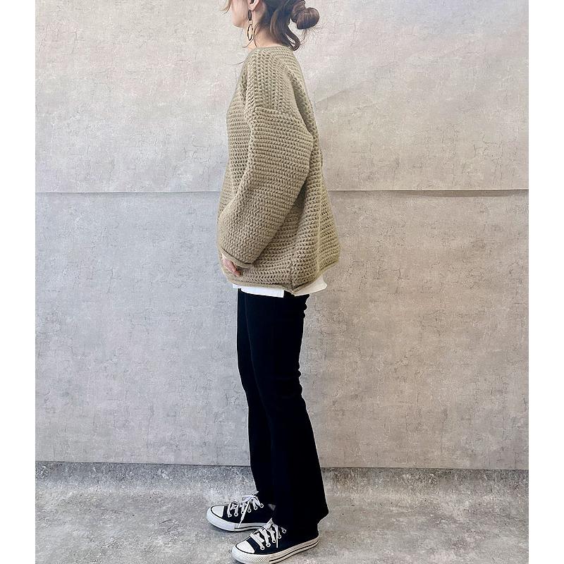ニット セーター レディース トップス ざっくり ローゲージ ボートネック オーバーサイズ ざっくり編み 秋冬[郵3]^t1026^ | uricca | 12