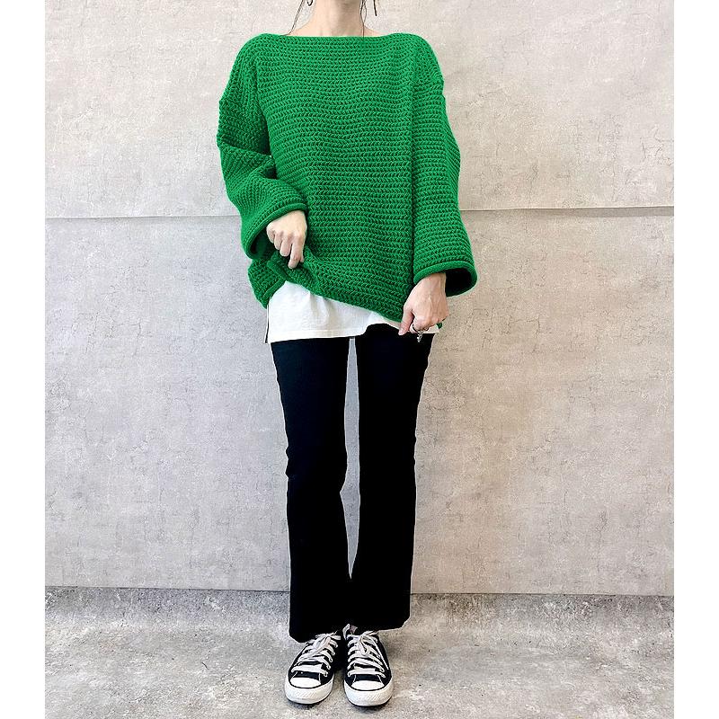 ニット セーター レディース トップス ざっくり ローゲージ ボートネック オーバーサイズ ざっくり編み 秋冬[郵3]^t1026^ | uricca | 09