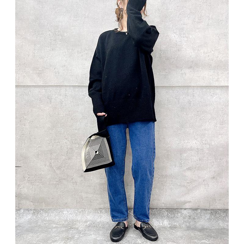 ニット レディース セーター Uネック トップス プルオーバー ドロップショルダー 長袖 秋冬 極暖 [郵3]^t1029^ | uricca | 06