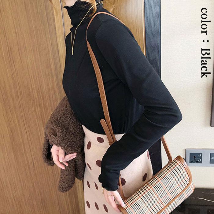 トップス メロウ レディース 秋 冬 黒 おしゃれ かわいい 30代 40代 50代 ハイネック タートルネック 長袖 重ね着[郵1]^t1034^ | uricca | 16