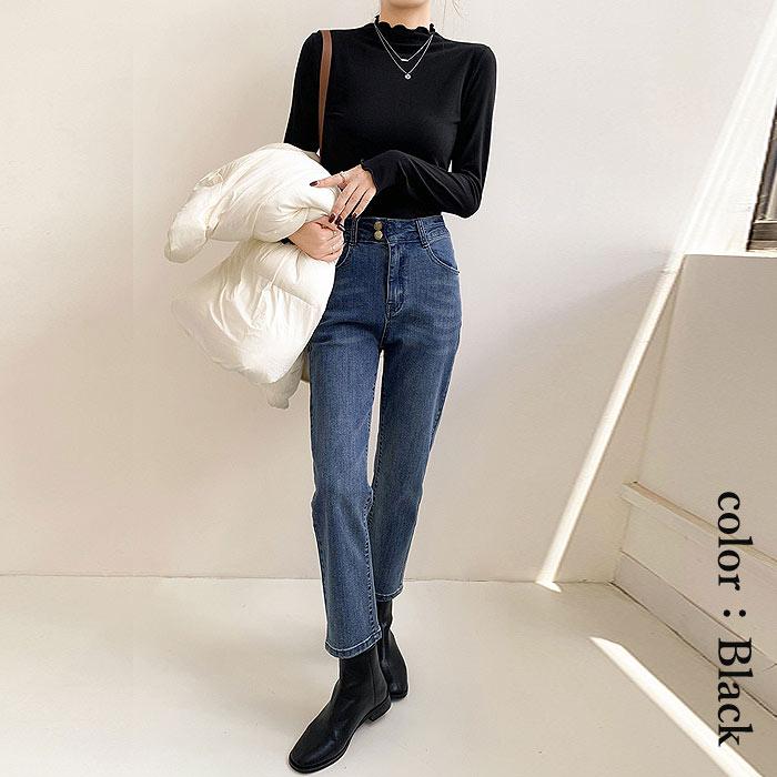 トップス メロウ レディース 秋 冬 黒 おしゃれ かわいい 30代 40代 50代 ハイネック タートルネック 長袖 重ね着[郵1]^t1034^ | uricca | 17