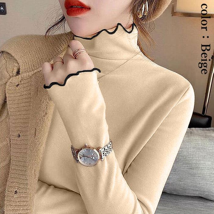 トップス メロウ レディース 秋 冬 黒 おしゃれ かわいい 30代 40代 50代 ハイネック タートルネック 長袖 重ね着[郵1]^t1034^ | uricca | 12