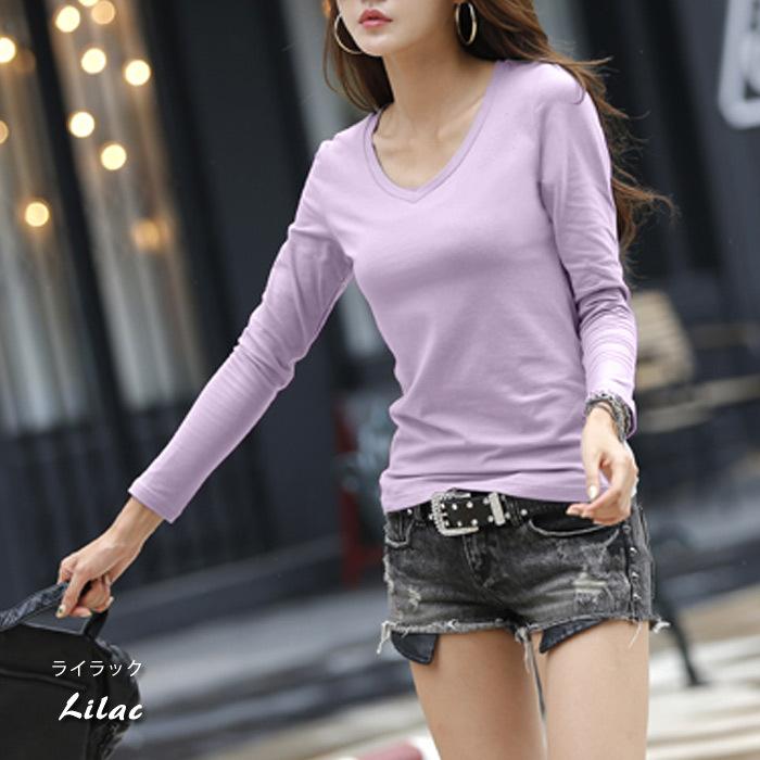 24h限定セール カットソー レディース 長袖 ｖネック ｔシャツ シンプル 無地 ゆうパケット送料無料 郵2 T291 T291 Uricca ウリッカ By Raspberry 通販 Yahoo ショッピング