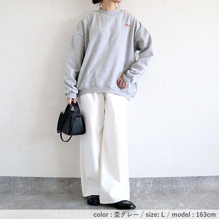 トレーナー トップス レディース 長袖 秋 冬 黒 白 おしゃれ かわいい 30代 40代 50代 スウェット ロゴ プリント 極暖 [郵3]^t598^ | uricca | 18