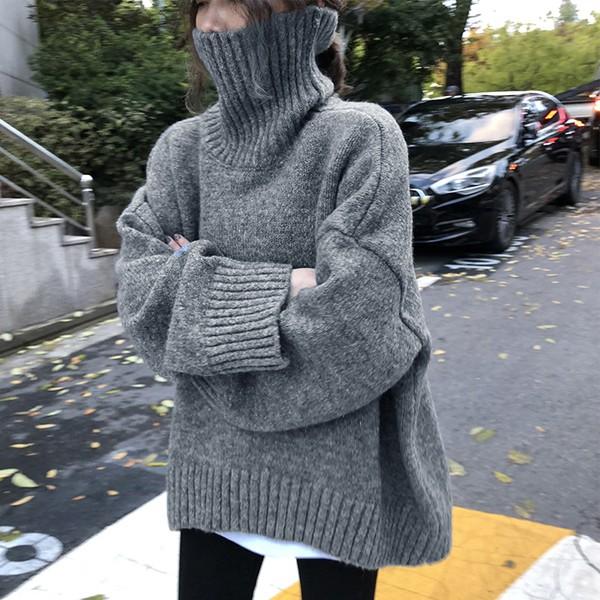 ざっくりニット タートルネック レディース 韓国 厚手 オーバーサイズ ゆったり セーター T630 T630 Uricca ウリッカ By Raspberry 通販 Yahoo ショッピング