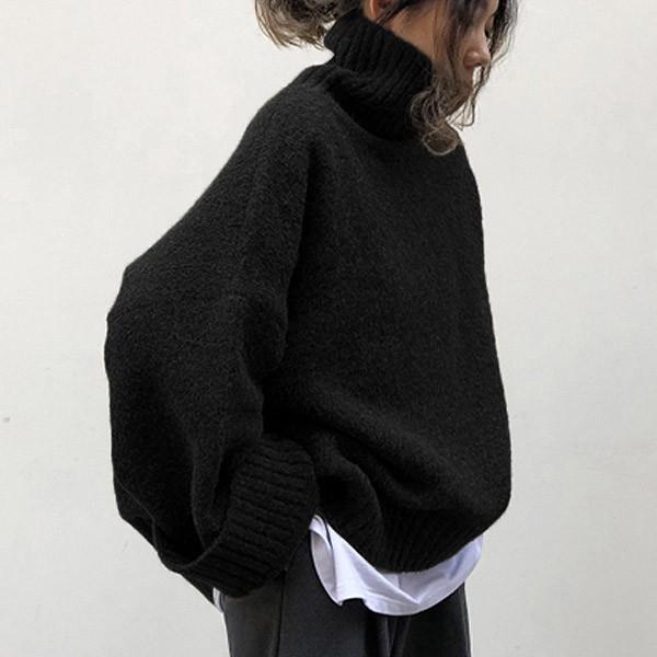 ざっくりニット タートルネック レディース 韓国 厚手 オーバーサイズ ゆったり セーター 秋冬 送料無料 T630 T630 Uricca ウリッカ By Raspberry 通販 Yahoo ショッピング