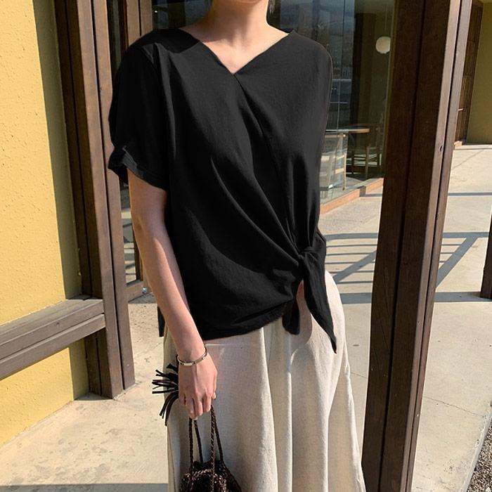 カットソー レディース 半袖 タイフロント すそ結び Vネック 無地 春 夏 カジュアル Tシャツ トップス 送料無料 郵2 T741 T741 Uricca ウリッカ By Raspberry 通販 Yahoo ショッピング